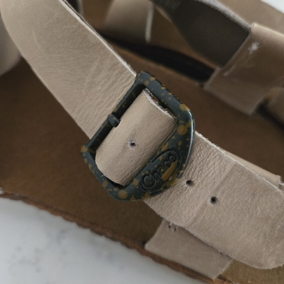 Chaco Wayfarer Tan Leather Flat Sandals Size 7 Womens - Picture 4 of 8